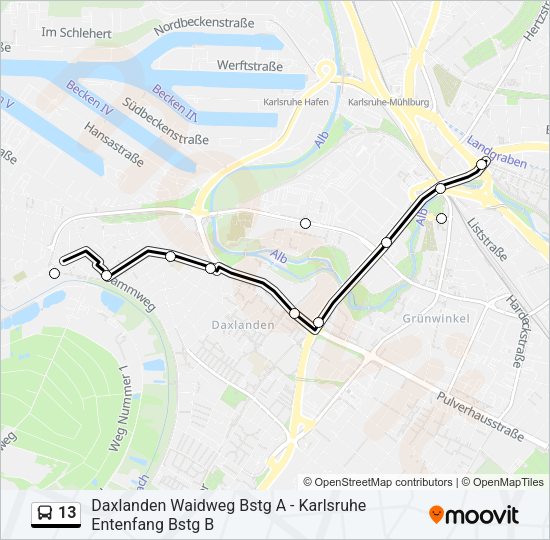 13 Bus Line Map