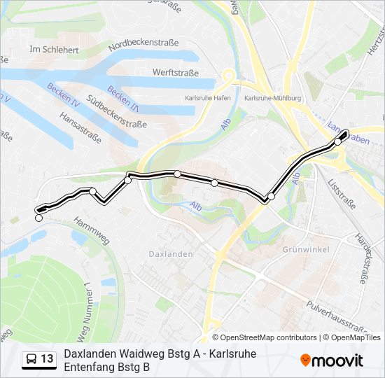 13 Bus Line Map