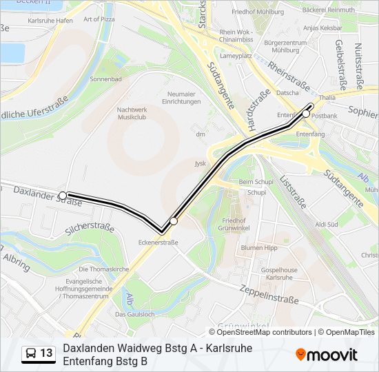 13 Bus Line Map