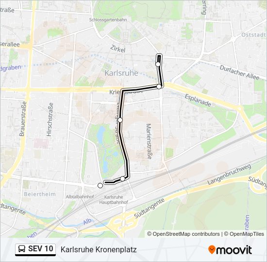 Автобус SEV 10: карта маршрута