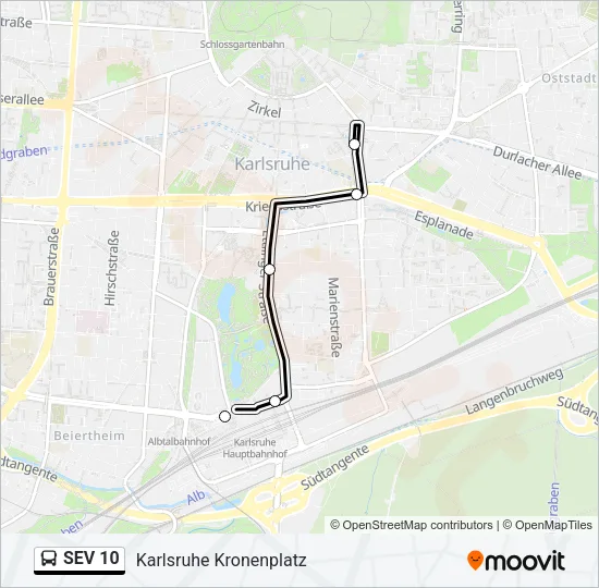 Автобус SEV 10: карта маршрута