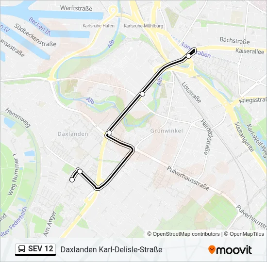 SEV 12 Bus Line Map