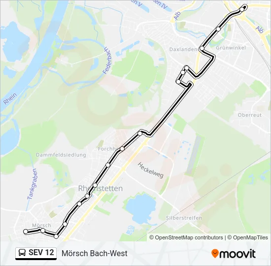 SEV 12 Bus Line Map