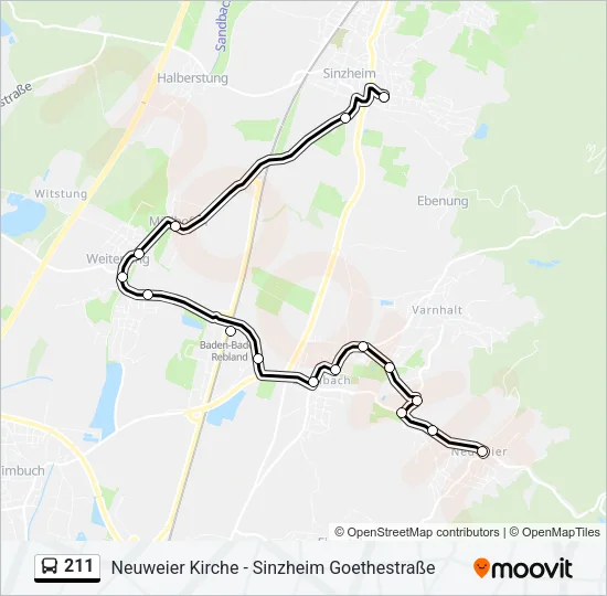 211 Bus Line Map