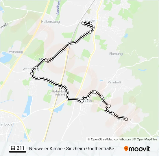 211 Bus Line Map