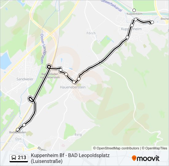 213 Bus Line Map