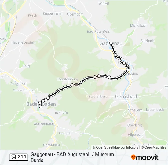 214 Bus Line Map