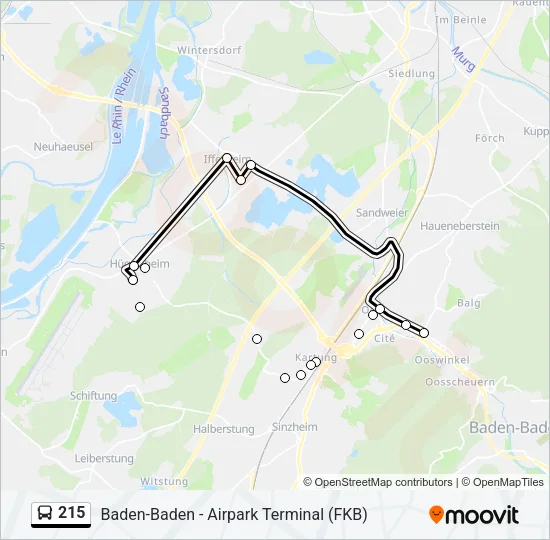 215 Bus Line Map