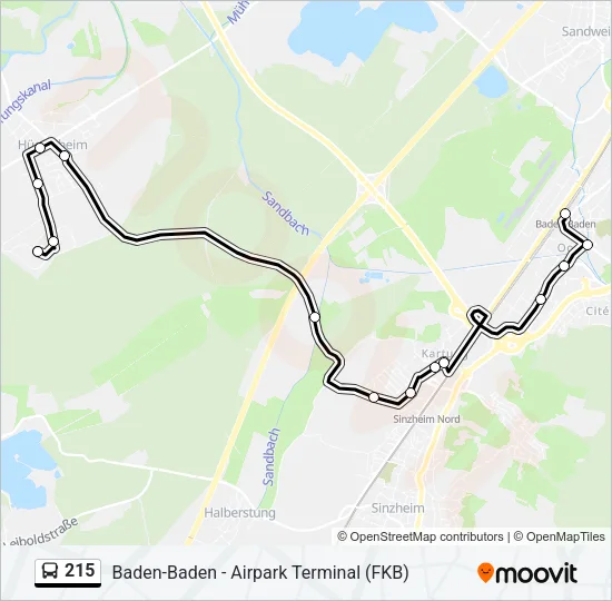 215 Bus Line Map