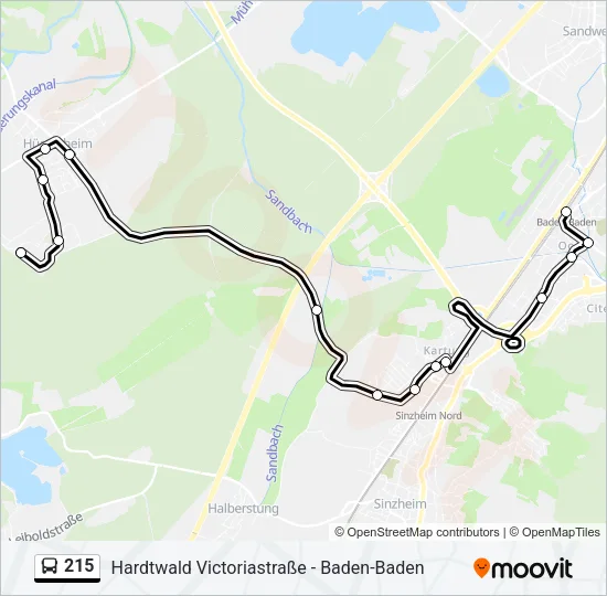 215 Bus Line Map