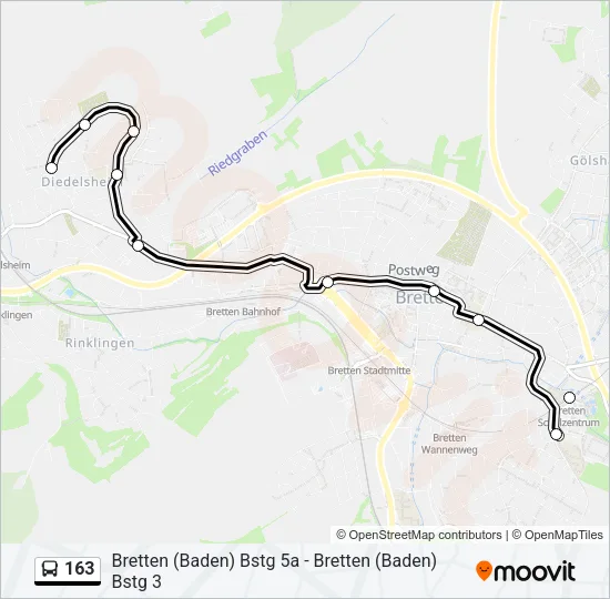 163 Bus Line Map