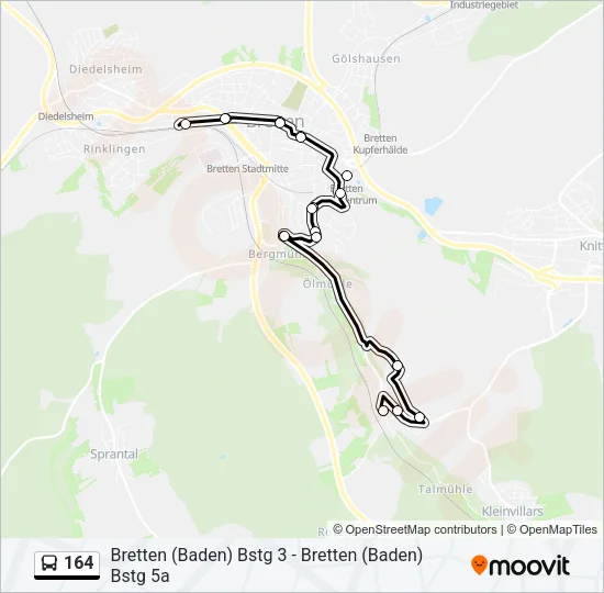 164 Bus Line Map
