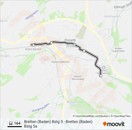 164 Bus Line Map