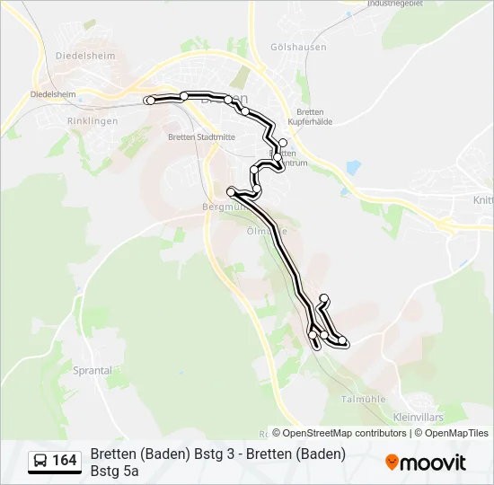 164 Bus Line Map