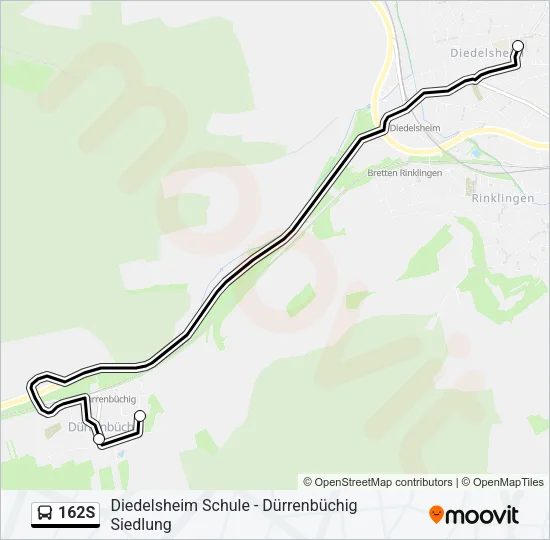 162S Bus Line Map