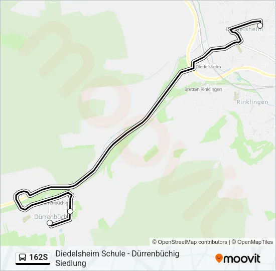 162S Bus Line Map