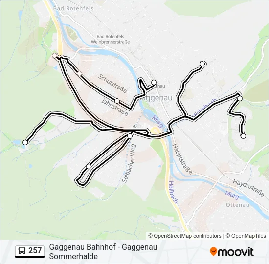 257 Bus Line Map