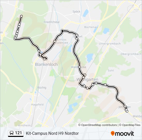 121 Bus Line Map