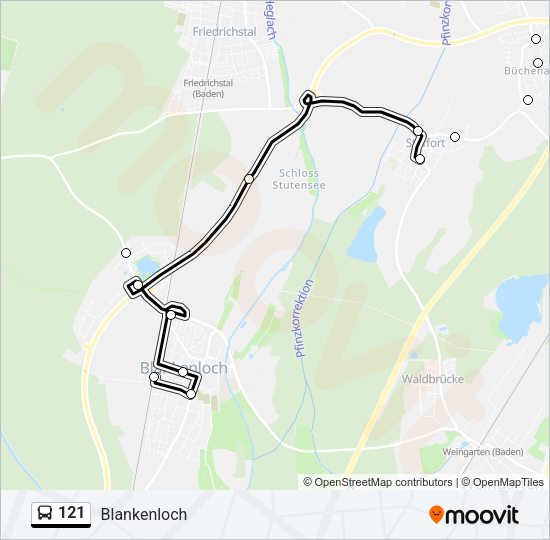 121 Bus Line Map