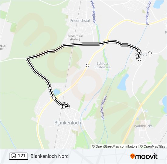 121 Bus Line Map