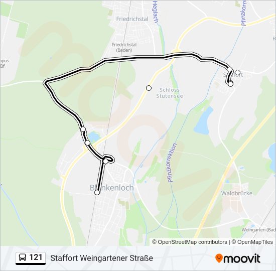 121 Bus Line Map