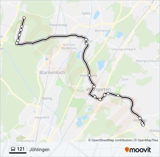 121 Bus Line Map