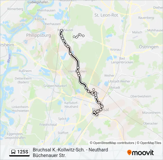 125S Bus Line Map
