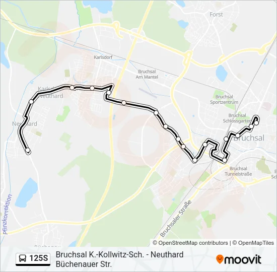 125S Bus Line Map