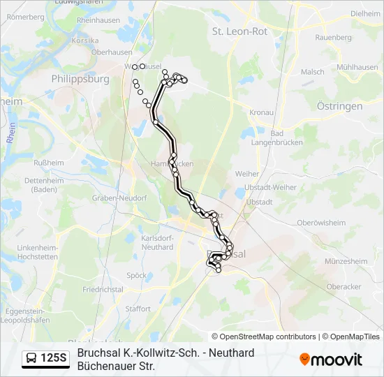 125S Bus Line Map