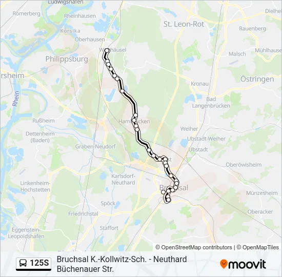 125S Bus Line Map