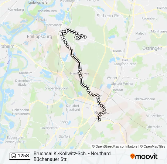 125S Bus Line Map