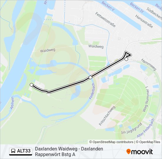 ALT33 Bus Line Map