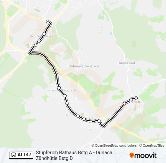 ALT47 Bus Line Map
