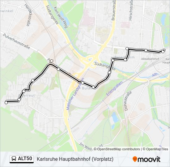 Автобус ALT50: карта маршрута