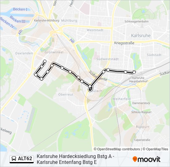 ALT62 Bus Line Map