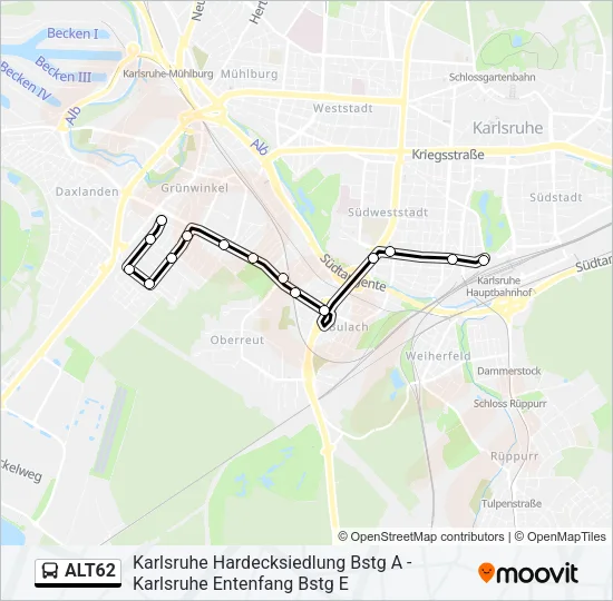 ALT62 Bus Line Map