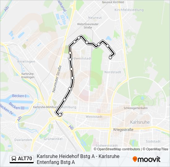 ALT70 Bus Line Map