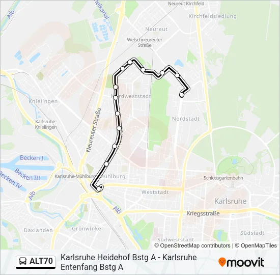 ALT70 Bus Line Map