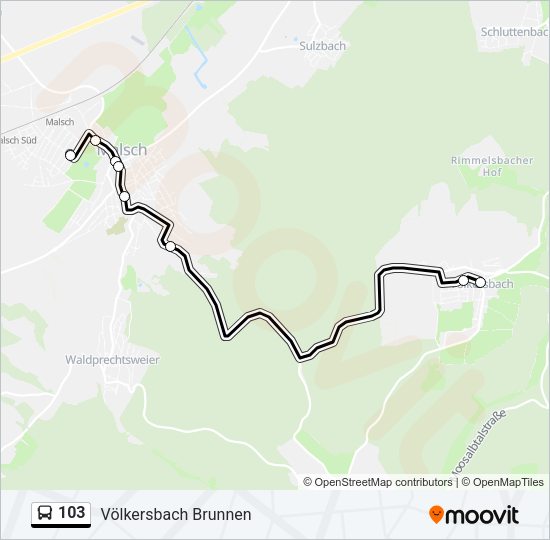 103 Bus Line Map