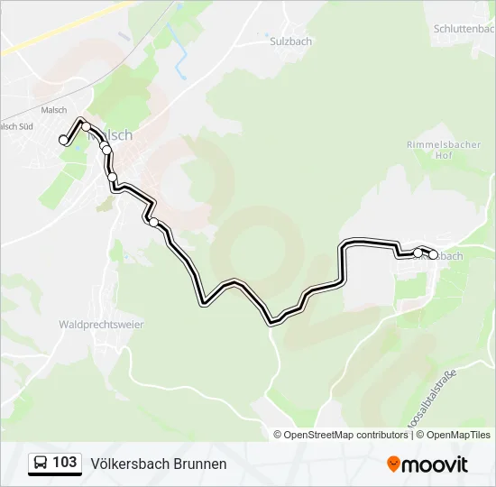 103 Bus Line Map