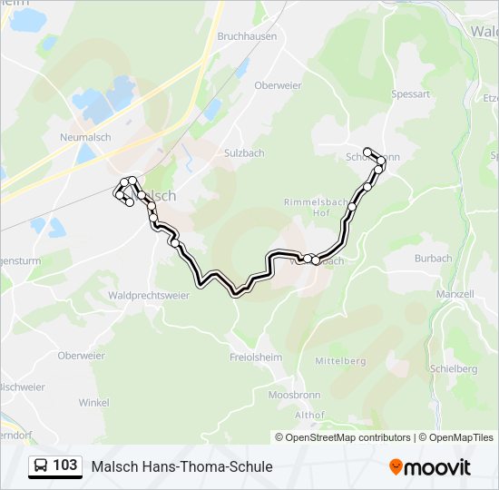 103 Bus Line Map