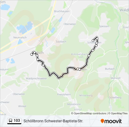 103 Bus Line Map