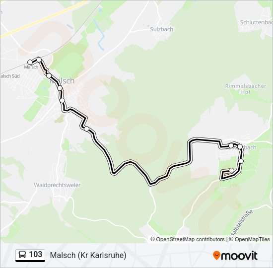 103 Bus Line Map