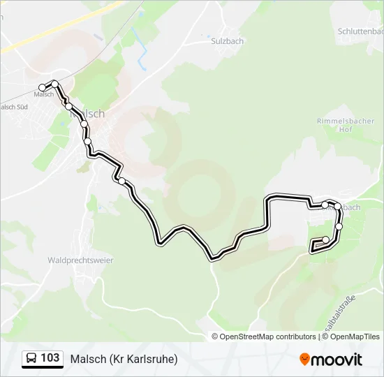 103 Bus Line Map