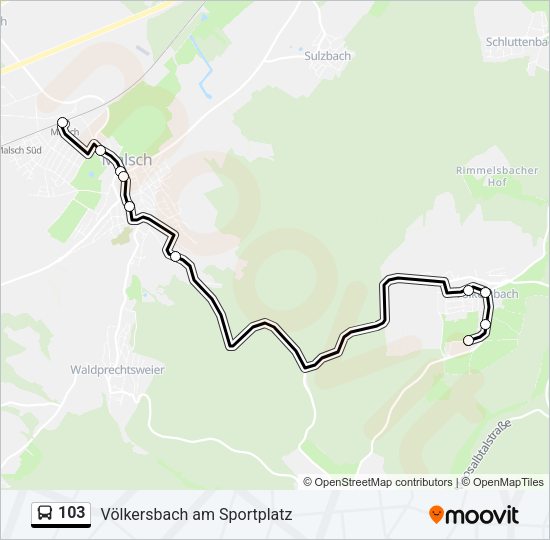 103 Bus Line Map