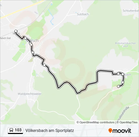 103 Bus Line Map