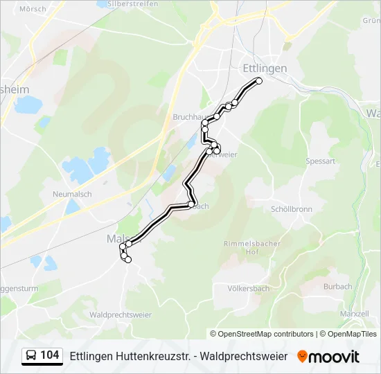 104 Bus Line Map