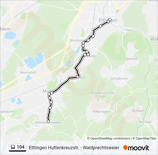 104 Bus Line Map