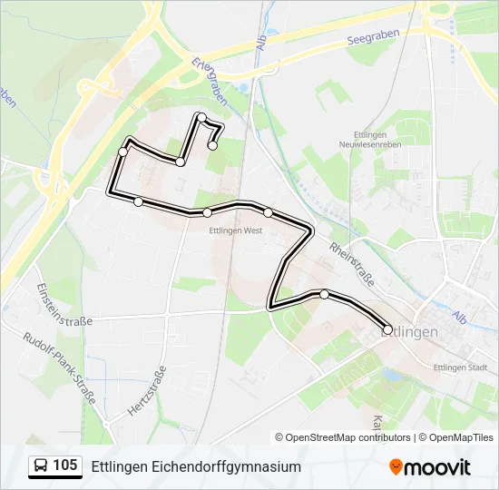 105 Bus Line Map