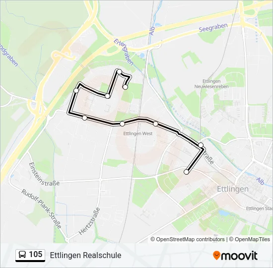 105 Bus Line Map